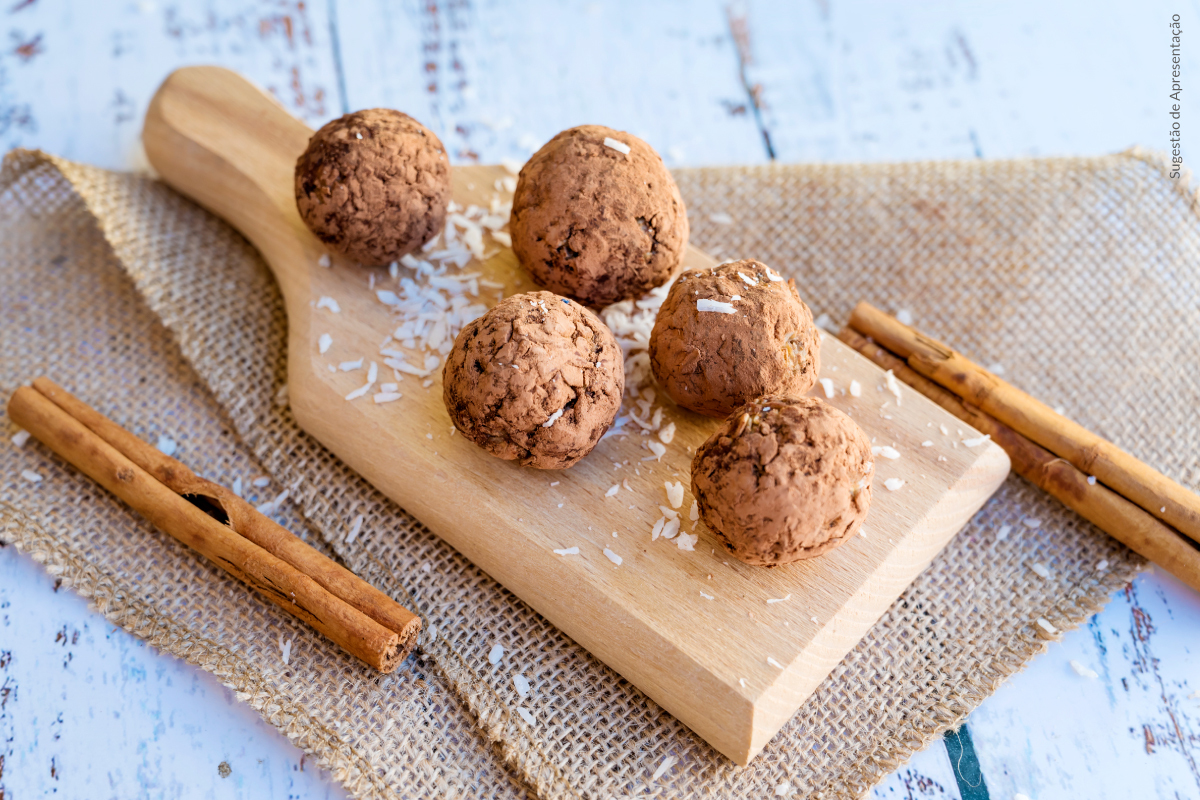 Trufas de coco e chocolate